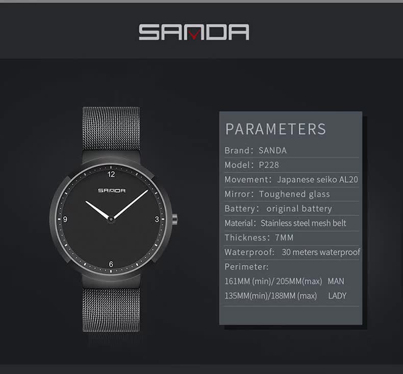ساعت مردانه و زنانه ساندا  SANDA کد 5-p228